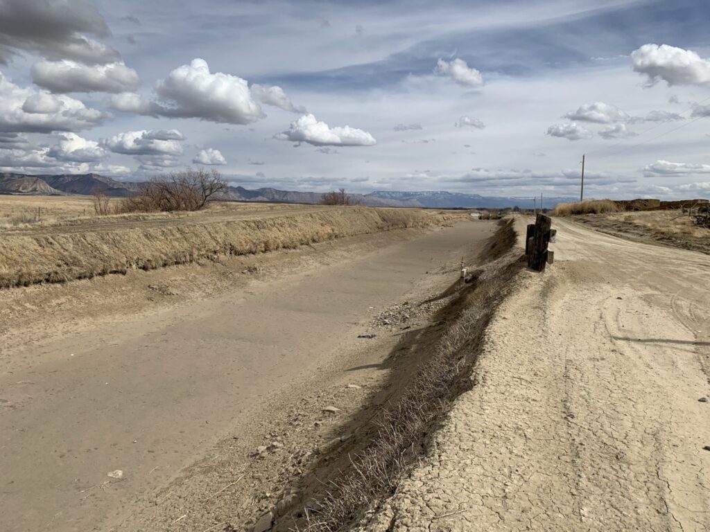 The Government Highline Canal, seen here just before its filled for irrigation season, irrigates farmland in the Grand Valley near the Utah state line. Some Grand Valley irrigators may welcome the chance to be paid to leave water in the Colorado River. 