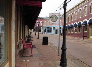 Streets are empty in Central City, with casinos shuttered and hundreds of workers laid off. The pandemic is bad news for the state's new sports-betting tax, which was to have helped fund the Colorado Water Plan. April 21, 2020. Credit: Jerd Smith