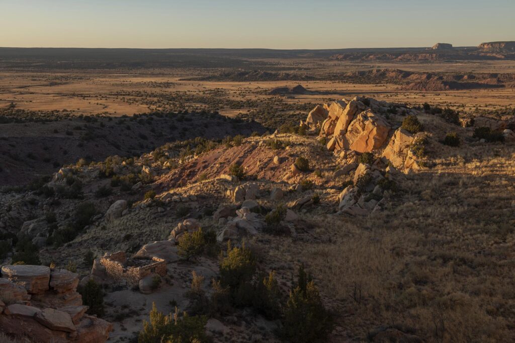 A prehistoric Zuni farming plot on a mesa near Zuni Pueblo, New Mexico.