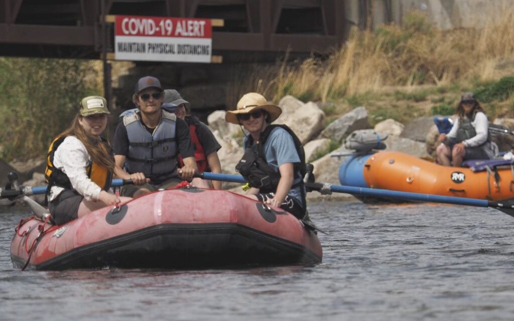 Along with lower river flows the presence of COVID-19 is creating challenges for commercial river running companies as well as private boaters. 

Rafters enjoy a day on the Gunnison River near Gunnison, Colo., on May 17, 2020. The Gunnison is flowing at about 80 percent of its normal volume for this time of year. Overall, Colorado's snowpack is melting faster than usual. Along with lower river flows the presence of COVID-19 is creating challenges for commercial river running companies as well as private boaters. Credit: Dean Krakel/Special to Fresh Water News