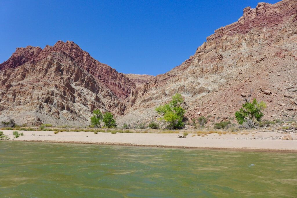 Big beaches are growing, and stabilizing, along the Colorado River in Cataract Canyon just above Lake Powell, like this one captured in early October. A recent study on the secondary economic impacts of a water-use-reduction program intended to deliver more water to Lake Powell found some jobs could be lost across western Colorado.