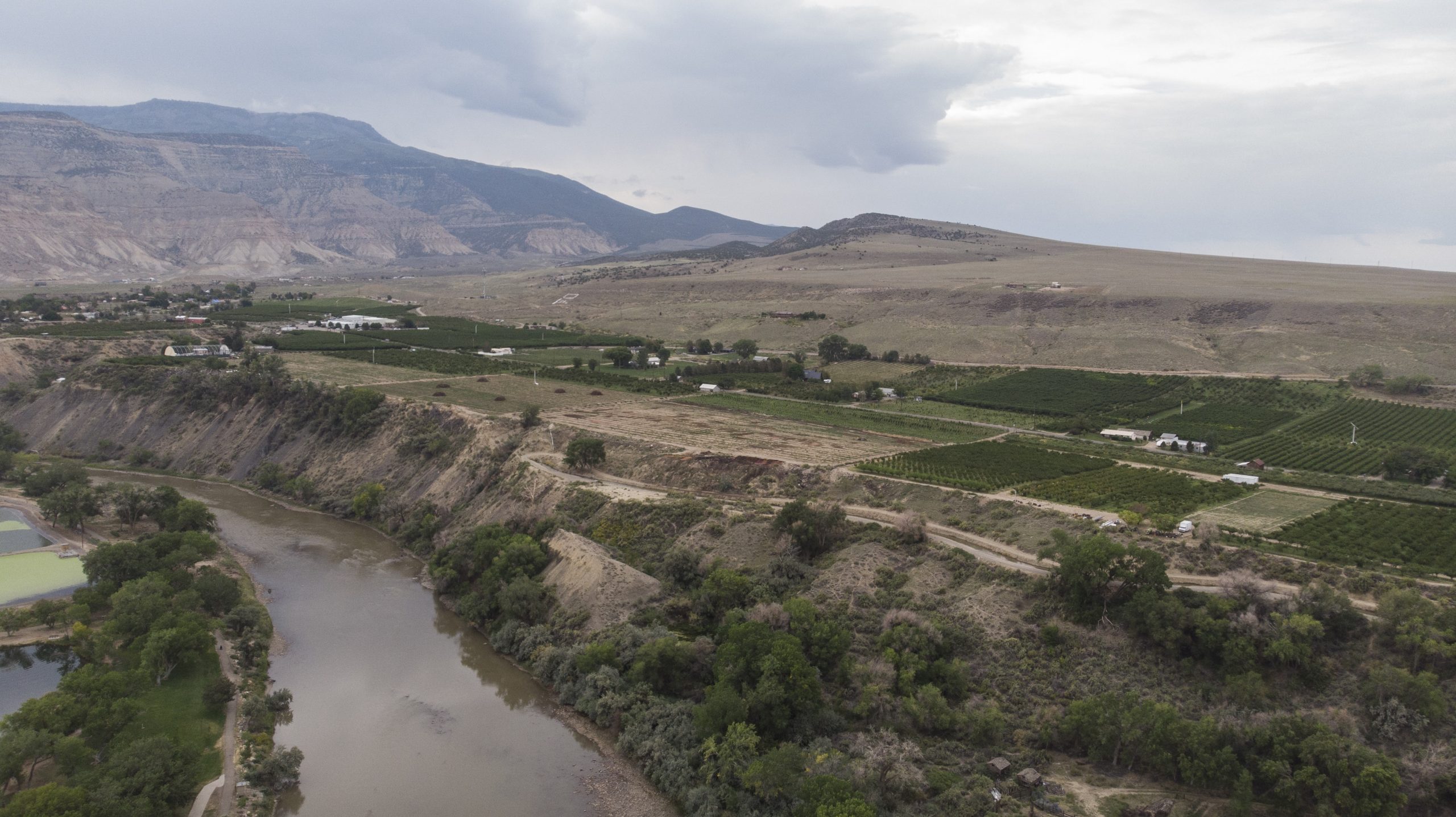 The Colorado River flows past fruit orchards near Palisade, Colo. Credit: William Woody