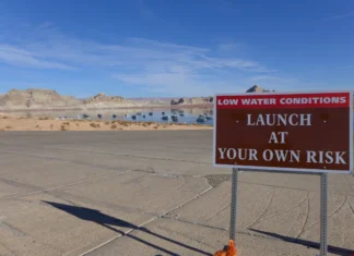 The main boat ramp at Wahweap Marina at Lake Powell photo