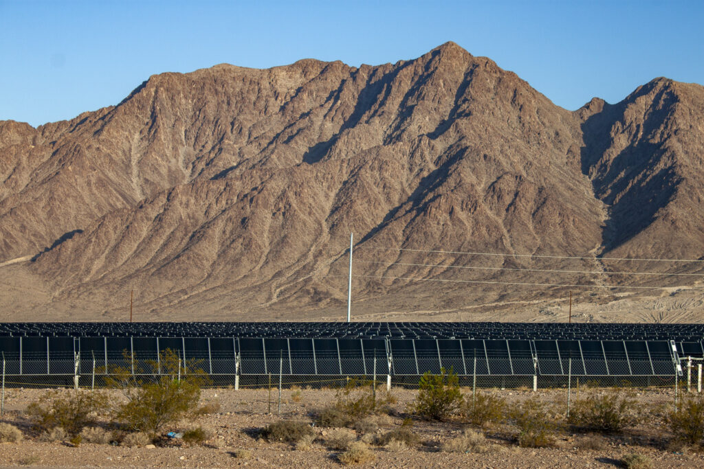 Boulder City, an original Hoover Dam power contractor, now receives additional electric power from the Townsite Solar Facility, located a few miles southwest of the city.