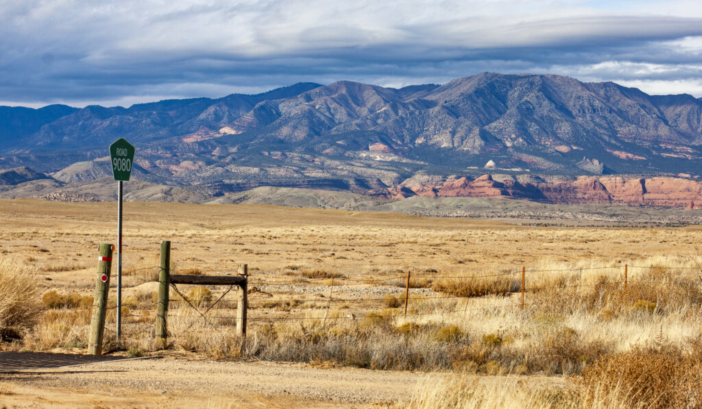 A large elevation differential is a crucial feature of the proposed Carrizo Four Corners project. The project's upper reservoir would be located at the top of the Carrizo Mountains, seen here on Navajo Nation land near Beclabito.