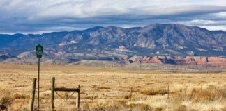 A large elevation differential is a crucial feature of the proposed Carrizo Four Corners project. The project's upper reservoir would be located at the top of the Carrizo Mountains, seen here on Navajo Nation land near Beclabito.