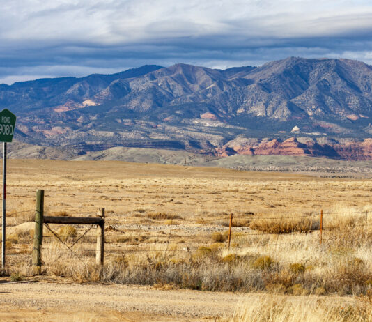 A large elevation differential is a crucial feature of the proposed Carrizo Four Corners project. The project's upper reservoir would be located at the top of the Carrizo Mountains, seen here on Navajo Nation land near Beclabito.
