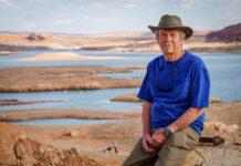 Lake Powell is draining away from Bullfrog Marina. Now it has to move