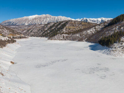 Paonia Reservoir, on Colorado's Western Slope, on December 24, 2020. Photo by Mitch Tobin, The Water Desk.