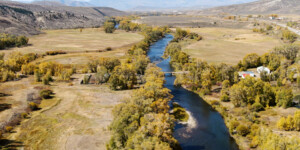 Aerial view of the Colorado River, near Parshall, Colorado in September 2020. Photo by Mitch Tobin, The Water Desk.
