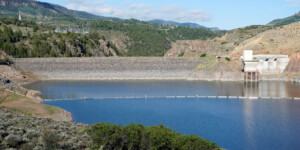 Blue Mesa Reservoir is the largest storage facility in Colorado in the Upper Colorado River system. Prolonged drought and downriver demand is shrinking the reservoir. On this day the water elevation was 7,457 feet.