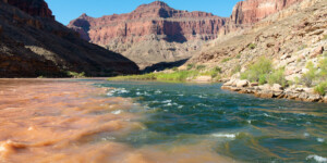 Raft trip on the Colorado River through Grand Canon National Park, AZ. Little Colorado River confluence.
