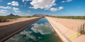 The Central Arizona Project canal north of Tucson near Picacho Peak State Park.