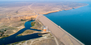 The Fontenelle Reservoir stores water from the Green River in southwestern Wyoming, above the Flaming Gorge reservoir.