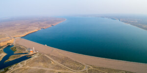 The Fontenelle Reservoir stores water from the Green River in southwestern Wyoming, above the Flaming Gorge reservoir.