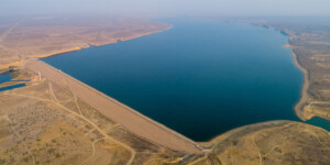 The Fontenelle Reservoir stores water from the Green River in southwestern Wyoming, above the Flaming Gorge reservoir.
