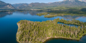 Dillon Reservoir supplies water to Denver and releases water into the Blue River which feeds into the Colorado River.