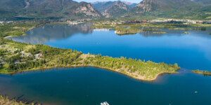 Dillon Reservoir supplies water to Denver and releases water into the Blue River which feeds into the Colorado River.