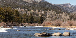 The Rio Grande near its headwaters in southern Colorado on April 1, 2021. Photo by Mitch Tobin, The Water Desk
