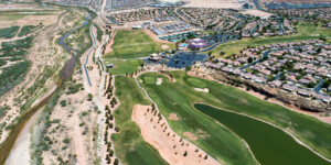 The Virgin River flows past the Sun River golf course and community in St. George, UT. St. George wants more Colorado River water for more developments like this.