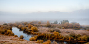 Fraser River flowing through the Fraser Valley near Winter Park, CO.