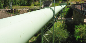 At the Winter Park Ski Resort, all the water diverted from western slope streams come together in this pipe that transports the water through Moffat Tunnel and into Gross reservoir and the Front Range.