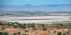 The Coolidge Dam and San Carlos reservoir impound the Gila River on the San Carlos Indian Reservation. Because of drought, dewatering of the river and climate change the reservoir is at historic lows.