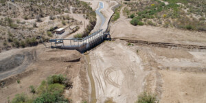 The Florence Diversion Dam was built in 1922 to provide Gila River water to the Gila River Indian Reservation. Today the Gila River is almost dry coming into the diversion, but tribe has senior rights to the remaining water.