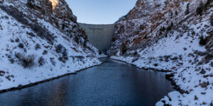 Morrow Point Dam and the Gunnison River on Colorado's Western Slope on December 25, 2020. ©Mitch Tobin Usage rights are granted for editorial and nonprofit purposes only. No commercial or re-sale rights are granted without permission of the photographer.