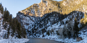 Morrow Point Dam and the Gunnison River on Colorado's Western Slope on December 25, 2020. ©Mitch Tobin Usage rights are granted for editorial and nonprofit purposes only. No commercial or re-sale rights are granted without permission of the photographer.