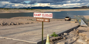 Elephant Butte Reservoir, along the Rio Grande near Truth or Consequences, N.M., in August 2022.
©Mitch Tobin Usage rights are granted for editorial and nonprofit purposes only. No commercial or re-sale rights are granted without permission of the photographer. https://waterdesk.org/multimedia/license/