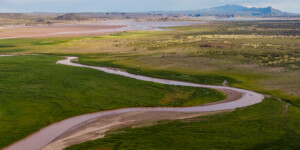 Elephant Butte Reservoir, along the Rio Grande near Truth or Consequences, N.M., in August 2022.
©Mitch Tobin Usage rights are granted for editorial and nonprofit purposes only. No commercial or re-sale rights are granted without permission of the photographer. https://waterdesk.org/multimedia/license/