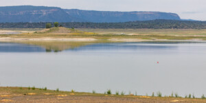 Heron Lake, a reservoir that stores water for the San Juan-Chama Project in northern New Mexico, on August 19, 2022.
© Mitch Tobin. Usage rights are granted for editorial and nonprofit purposes only. No commercial or re-sale rights are granted without permission of the photographer. Full use and licensing information can be found here: https://waterdesk.org/multimedia/license