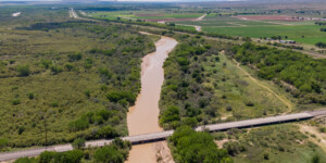 Drone-captured view of the Rio Grande near San Antonio, New Mexico, on August 23, 2022. ©Mitch Tobin Usage rights are granted for editorial and nonprofit purposes only. No commercial or re-sale rights are granted without permission of the photographer. https://waterdesk.org/multimedia/license