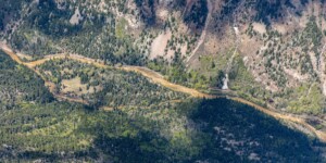 Aerial view of the Animas River and the San Juan Mountains in southwest Colorado. Photo taken on May 26, 2023. Thanks to lighthawk.org for the aerial support. ©Mitch Tobin Usage rights are granted for editorial and nonprofit purposes only. No commercial or re-sale rights are granted without permission of the photographer. https://waterdesk.org/multimedia/license/