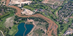 Aerial view of the Animas River near Durango, Colorado. Photo taken on May 26, 2023. Thanks to lighthawk.org for the aerial support. ©Mitch Tobin Usage rights are granted for editorial and nonprofit purposes only. No commercial or re-sale rights are granted without permission of the photographer. https://waterdesk.org/multimedia/license/
