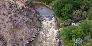 The Rio Grande near Taos Junction Bridge in northern New Mexico on June 29, 2023. ©Mitch Tobin Usage rights are granted for editorial and nonprofit purposes only. No commercial or re-sale rights are granted without permission of the photographer. https://waterdesk.org/multimedia/license/