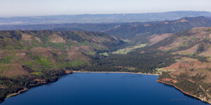 Aerial view of Vallecito Reservoir in southwest Colorado on May 23, 2024. Credit: Mitch Tobin/The Water Desk with aerial support provided by LightHawk.©Mitch Tobin Usage rights are granted for editorial and nonprofit purposes only. No commercial or re-sale rights are granted without permission of the photographer. https://waterdesk.org/multimedia/license/