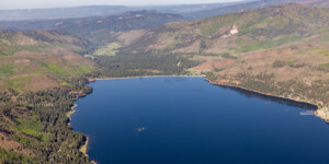 Aerial view of Vallecito Reservoir in southwest Colorado on May 23, 2024. Credit: Mitch Tobin/The Water Desk with aerial support provided by LightHawk.©Mitch Tobin Usage rights are granted for editorial and nonprofit purposes only. No commercial or re-sale rights are granted without permission of the photographer. https://waterdesk.org/multimedia/license/