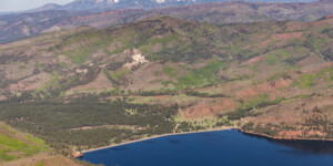 Aerial view of Vallecito Reservoir in southwest Colorado on May 23, 2024. Credit: Mitch Tobin/The Water Desk with aerial support provided by LightHawk.©Mitch Tobin Usage rights are granted for editorial and nonprofit purposes only. No commercial or re-sale rights are granted without permission of the photographer. https://waterdesk.org/multimedia/license/