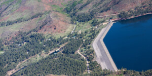 Aerial view of Vallecito Reservoir in southwest Colorado on May 23, 2024. Credit: Mitch Tobin/The Water Desk with aerial support provided by LightHawk.©Mitch Tobin Usage rights are granted for editorial and nonprofit purposes only. No commercial or re-sale rights are granted without permission of the photographer. https://waterdesk.org/multimedia/license/