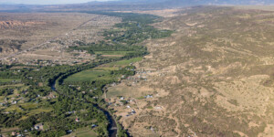 Aerial view of the Rio Grande in New Mexico upstream of Cochiti Dam on June 25, 2024. Aerial support provided by LightHawk. ©Mitch Tobin Usage rights are granted for editorial and nonprofit purposes only. No commercial or re-sale rights are granted without permission of the photographer. https://waterdesk.org/multimedia/