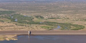 Aerial view of Cochiti Dam and Lake, along the Rio Grande in New Mexico, on June 25, 2024. Aerial support provided by LightHawk. ©Mitch Tobin Usage rights are granted for editorial and nonprofit purposes only. No commercial or re-sale rights are granted without permission of the photographer. https://waterdesk.org/multimedia/