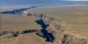 Aerial view of the Rio Grande Gorge near Taos, N.M., on June 25, 2024. Aerial support provided by LightHawk. ©Mitch Tobin Usage rights are granted for editorial and nonprofit purposes only. No commercial or re-sale rights are granted without permission of the photographer. https://waterdesk.org/multimedia/