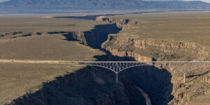 Aerial view of the Rio Grande Gorge near Taos, N.M., on June 25, 2024. Aerial support provided by LightHawk. ©Mitch Tobin Usage rights are granted for editorial and nonprofit purposes only. No commercial or re-sale rights are granted without permission of the photographer. https://waterdesk.org/multimedia/