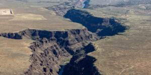 Aerial view of the Rio Grande Gorge near Taos, N.M., on June 25, 2024. Aerial support provided by LightHawk. ©Mitch Tobin Usage rights are granted for editorial and nonprofit purposes only. No commercial or re-sale rights are granted without permission of the photographer. https://waterdesk.org/multimedia/