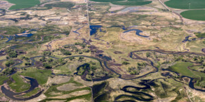 Aerial view of agriculture and Rio Grande in Colorado's San Luis Valley on May 23, 2024. Aerial support provided by LightHawk. ©Mitch Tobin Usage rights are granted for editorial and nonprofit purposes only. No commercial or re-sale rights are granted without permission of the photographer. https://waterdesk.org/multimedia/