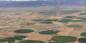 Aerial view of agriculture and Rio Grande in Colorado's San Luis Valley on May 23, 2024. Aerial support provided by LightHawk. ©Mitch Tobin Usage rights are granted for editorial and nonprofit purposes only. No commercial or re-sale rights are granted without permission of the photographer. https://waterdesk.org/multimedia/