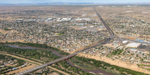 Aerial view of the Rio Grande, north of Albuquerque, New Mexico, on June 25, 2024. Aerial support provided by LightHawk. ©Mitch Tobin Usage rights are granted for editorial and nonprofit purposes only. No commercial or re-sale rights are granted without permission of the photographer. https://waterdesk.org/multimedia/