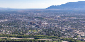 Aerial view of the Rio Grande and Albuquerque, New Mexico, on June 25, 2024. Aerial support provided by LightHawk. ©Mitch Tobin Usage rights are granted for editorial and nonprofit purposes only. No commercial or re-sale rights are granted without permission of the photographer. https://waterdesk.org/multimedia/